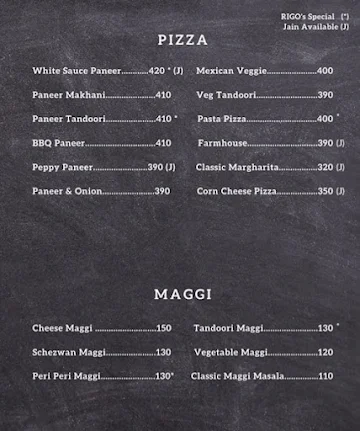 Go Rigo Go menu 