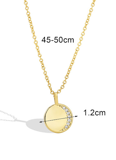 Title 3, Simple Womens Round Diamond Necklace, a timele...