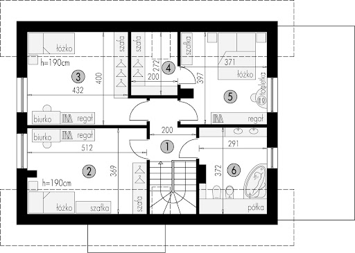 Dom z poddaszem 1 - Rzut poddasza