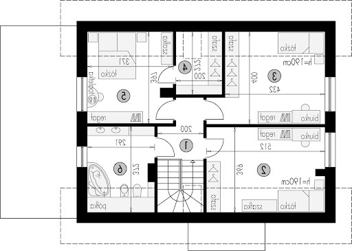 Dom z poddaszem 1 - Rzut poddasza