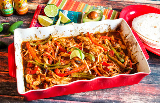 Baked Chicken Fajitas ready to serve.