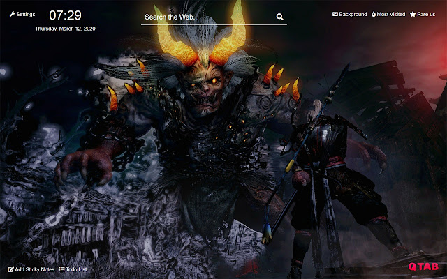 Nioh 2 New Tab HD Background Theme