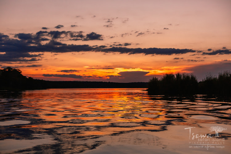 Sunset over the magnificent Zambezi.