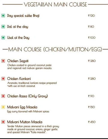 Medha Malvan menu 