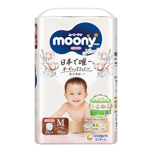 Tã quần Moony Natural Bông Organic M46 (46 Miếng)