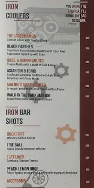 Ironbar 'N' Grill menu 5