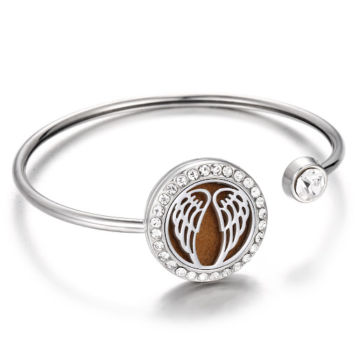 Title 7, Womens Diamond-Set Stainless Steel Alloy Hollo...