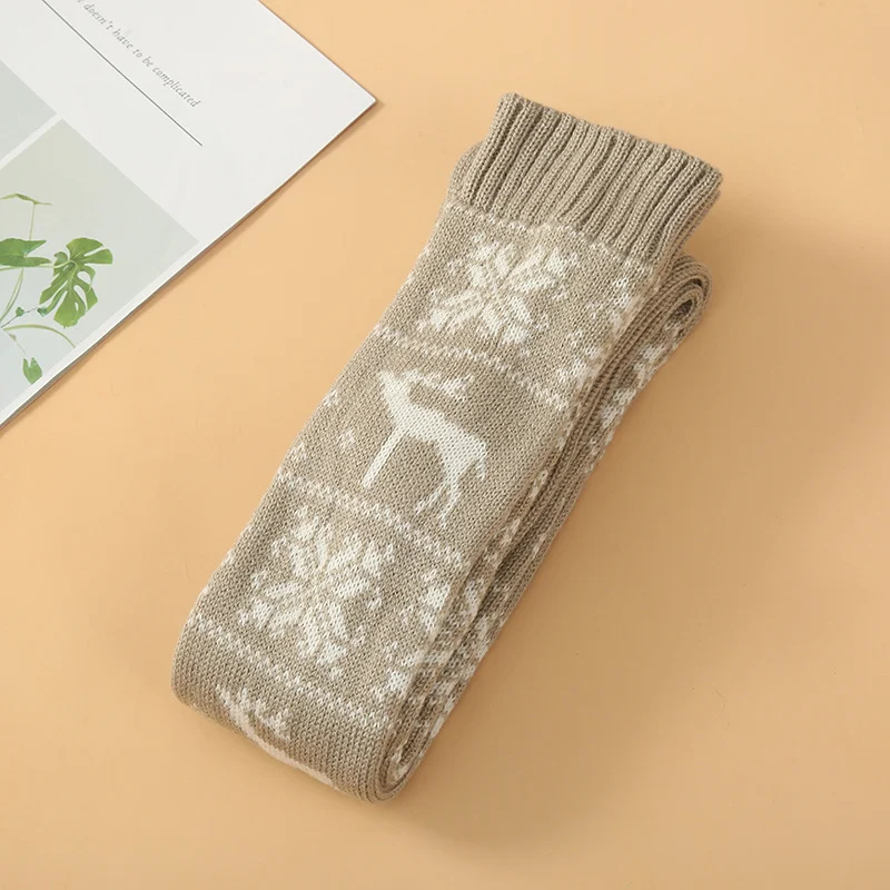 Vrouwen Lange Sokken Kerst Vrouwen Gebreide Katoenen Wollen Kous Warme Dij Hoge Over De Knie Leuke Herten Afdrukken Sokken T