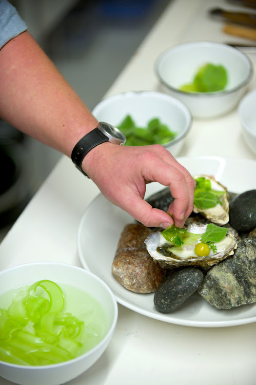 Oysters with young soutslaai