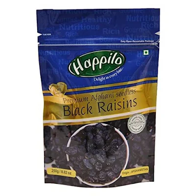 Happilo Premium Afghani Seedless Black Raisins 250 Gm - 250g