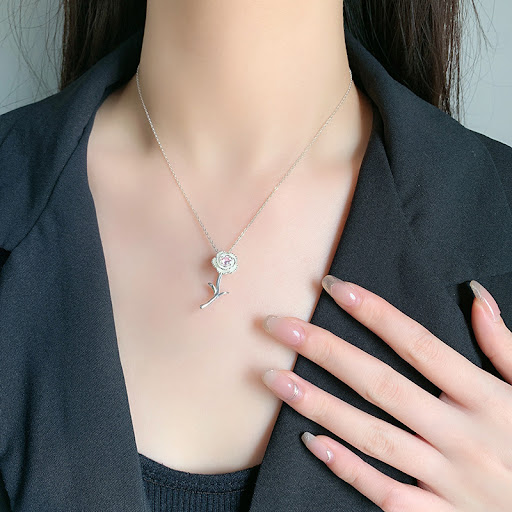 Title 2, Sterling Silver 925 Cherry Blossom Necklace for...