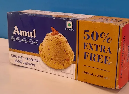 Amul Creamy Almond Ice Cream [Family Pack, 750 Ml]