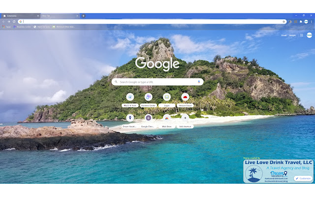 Live Love Drink Travel Fiji Theme chrome extension