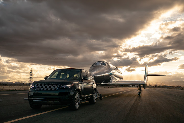 Land Rovers are used by the Virgin Galactic team for towing the space vehicles, carrying equipment and clearing runways before take-off.