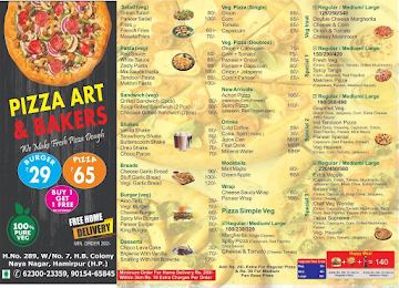 Pizza Art menu 