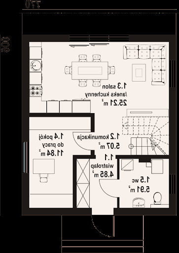 Grodziec aa 70 dws - Rzut parteru