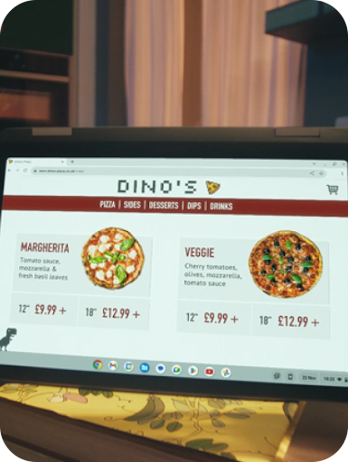 Chromebook 2 360 flip mode used for cooking
