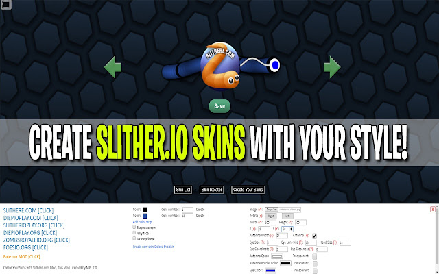 Slitherio Mods Zoom Create Skins Slithere