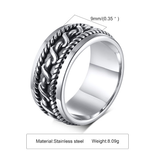 Title 1, Stainless Personalized Cast Steel Color Ring. D...