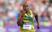 Akani Simbine in action at the Commonwealth Games. 