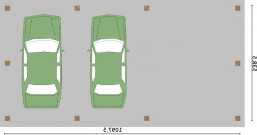 G265 Wiata garażowa - Rzut przyziemia