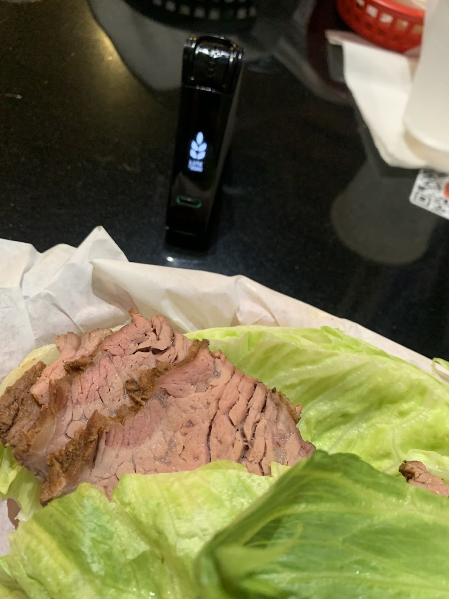 Gluten in theor Gluten Free tritip lettuce wrap