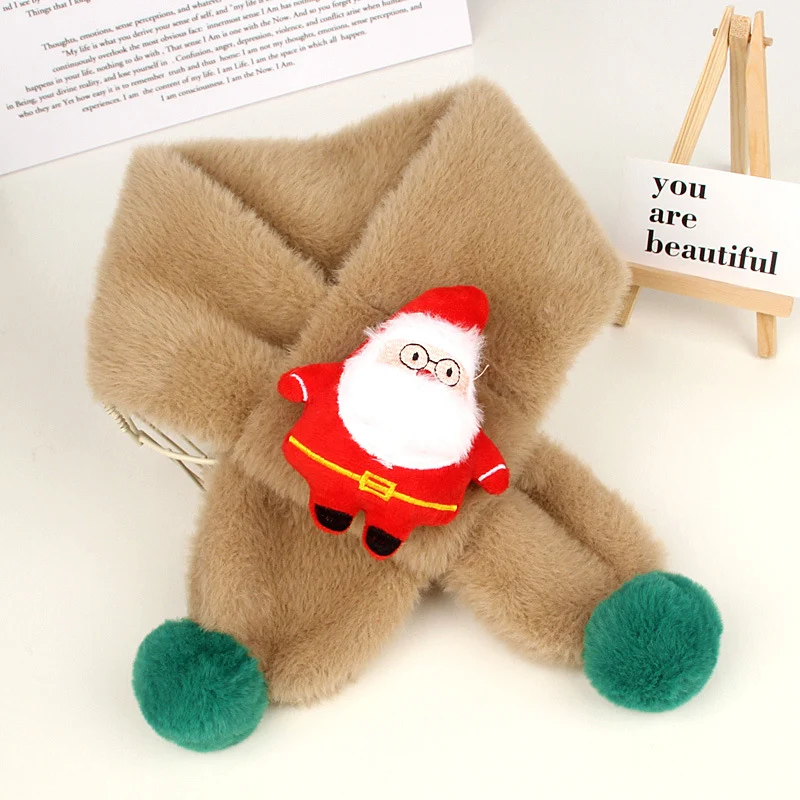Children's Scarf Imitation Rabbit Fur Christmas Baby Bib Cartoon Boys And Girls