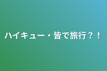 ハイキュー・皆で旅行？！