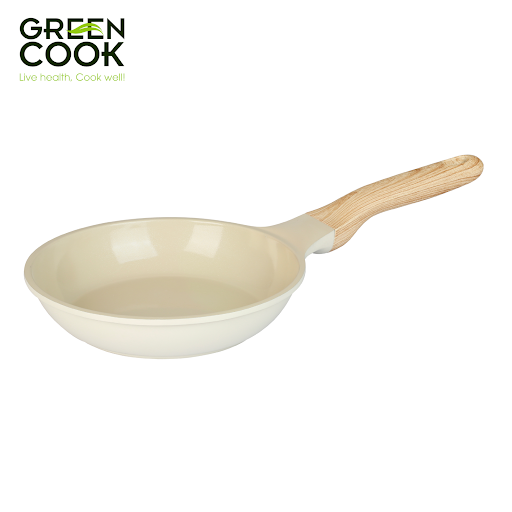 Chảo đúc sâu 24cm men gốm Ivory Green Cook GCP233-24IH