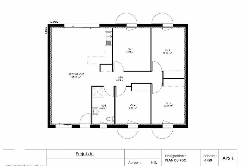  Vente Terrain + Maison - Terrain : 700m² - Maison : 60m² à Arsac (33460) 