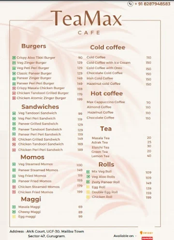 Teamax Cafe menu 