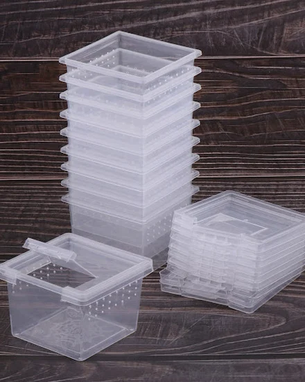 10x Feeding Box Reptile Cage Hatching Container Rearing T... - 3