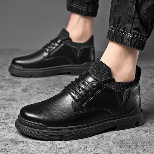 Title 5, Fashion Round Toe Thick-soled PU Mens Shoes. E...