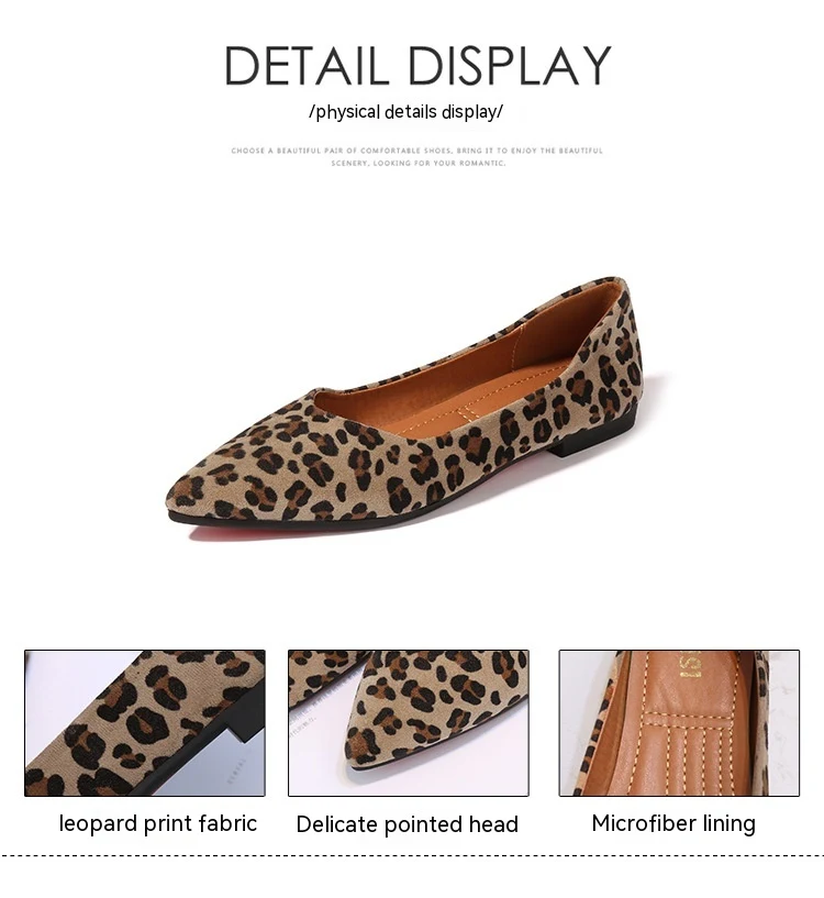 Mocassini leopardati vintage a taglio basso con punta affusolata e suola morbida. Comfort e stile unici per un look sofisticato e alla moda.