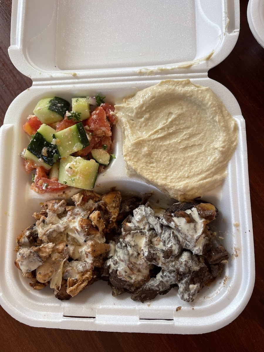 Beef and chicken Shawarma platter