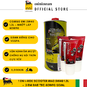 (Hcm) Combo Eni Scooter Ma2 5W40 1.2L + Nhớt Lap Eni Bike Tec 80W90 120Ml