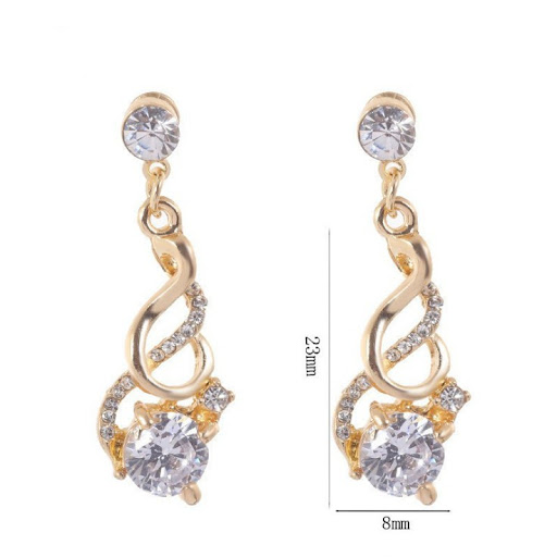 Title 4, Two-Piece Zircon Crystal Pendant Earrings – Add...