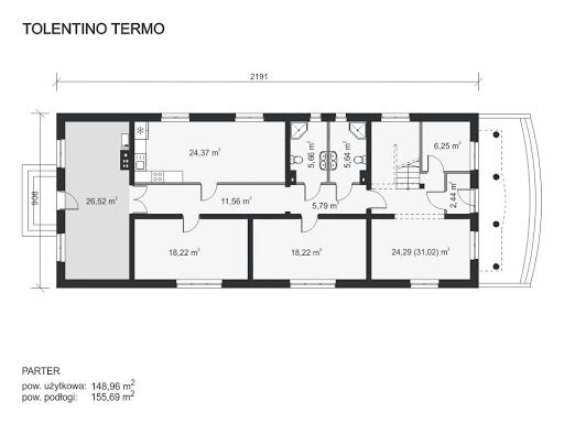 Tolentino Termo - Rzut parteru