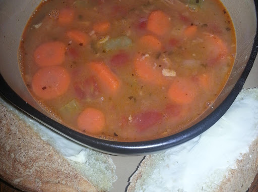 Made this delicious soup for dinner today with the left over Easter ham. Even made a vegetarian version. To do so, I add all ingredients except ham, then remove from pot the amount I'd like for vegetarian and cook seperate. Then add ham to main pot! :)