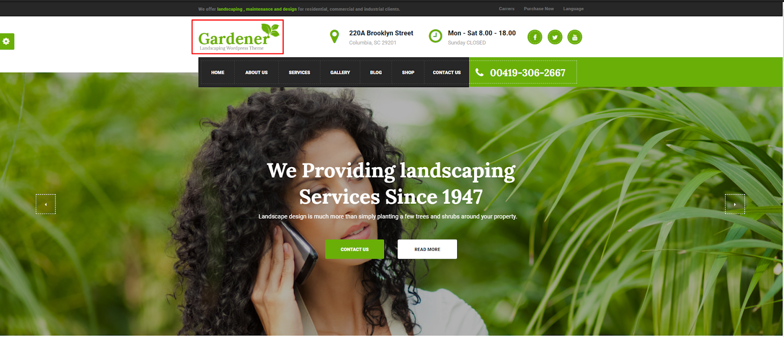 Gardener - Lawn and Landscaping WordPress Theme