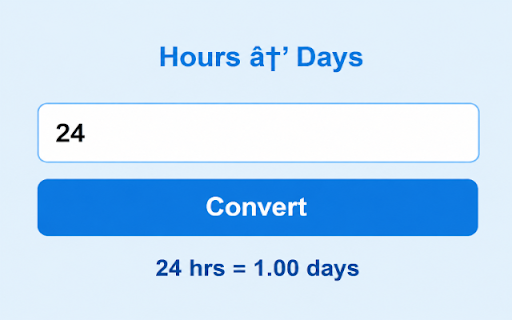 Hours to Days Converter screenshot 1