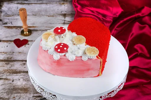 Red Velvet Heart Cake [Eggless]