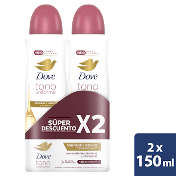 Desodorante Aerosol Dove Dermo Aclarant x 150 ml x 2 und  