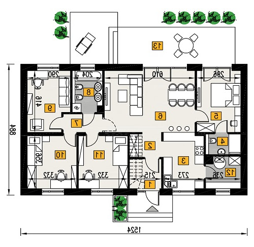 Zaufany - A106N - Rzut parteru