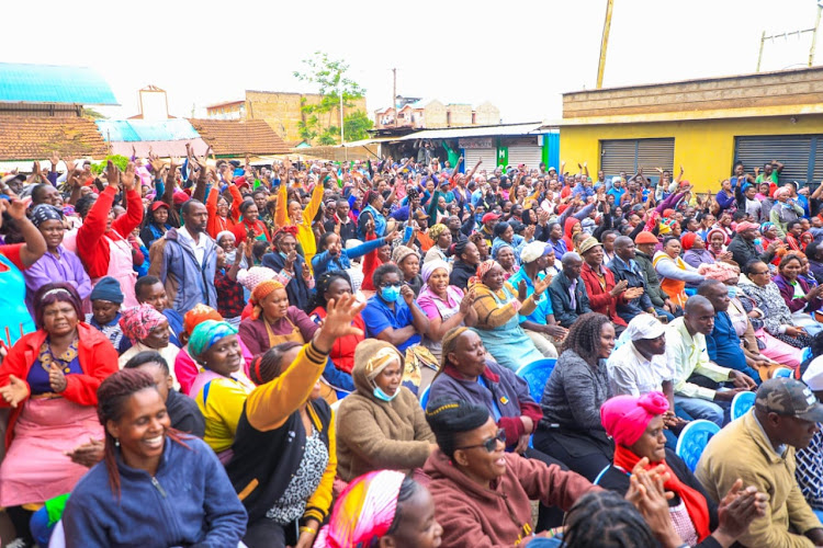 Ruiru traders during the meeting on Saturday.