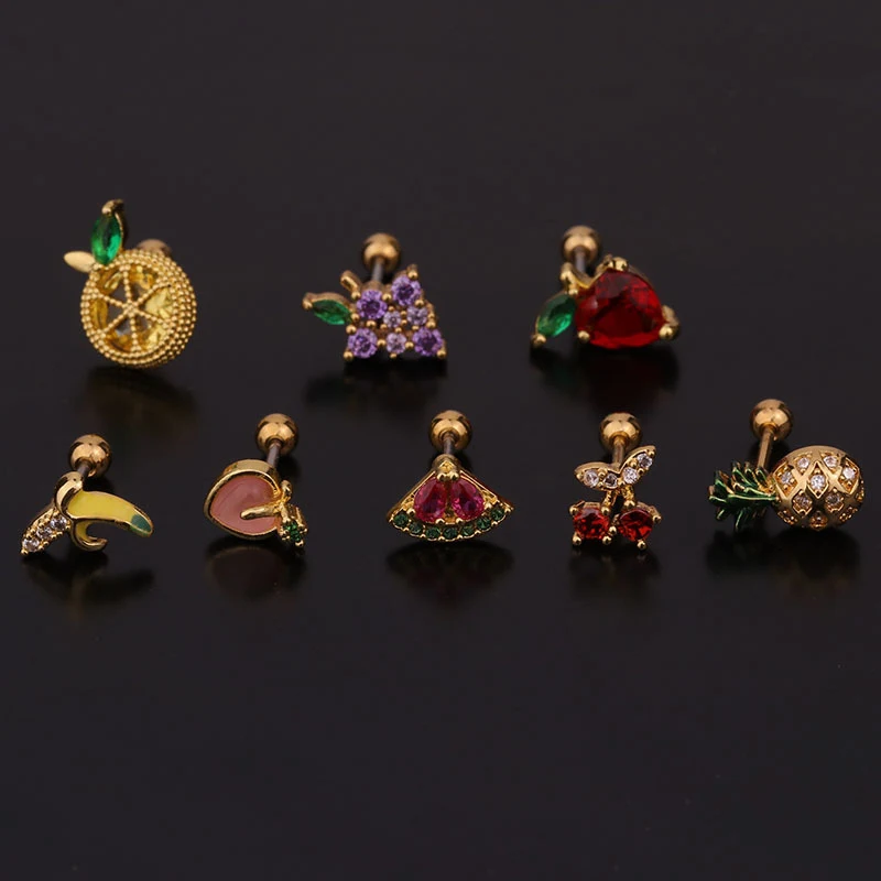 Brincos femininos de aço inoxidável com zircônia incrustada, com rosca. Lindos e duráveis, perfeitos para um visual elegante e sofisticado.