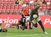 Blitzboks captain Siviwe Soyizwapi during the match against Fiji at National Stadium in Kallang, Singapore on April 10 2022.