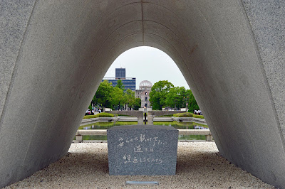 The Cenotaph for Korean Victims, part of Hiroshima Peace Memorial Park, honors Korean victims and survivors of the atomic bomb and Japanese colonialism.