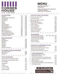 Corner House Ice Creams menu 5