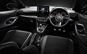 Sports steering wheel and aluminium pedals create a racy mood inside the Yaris GR.